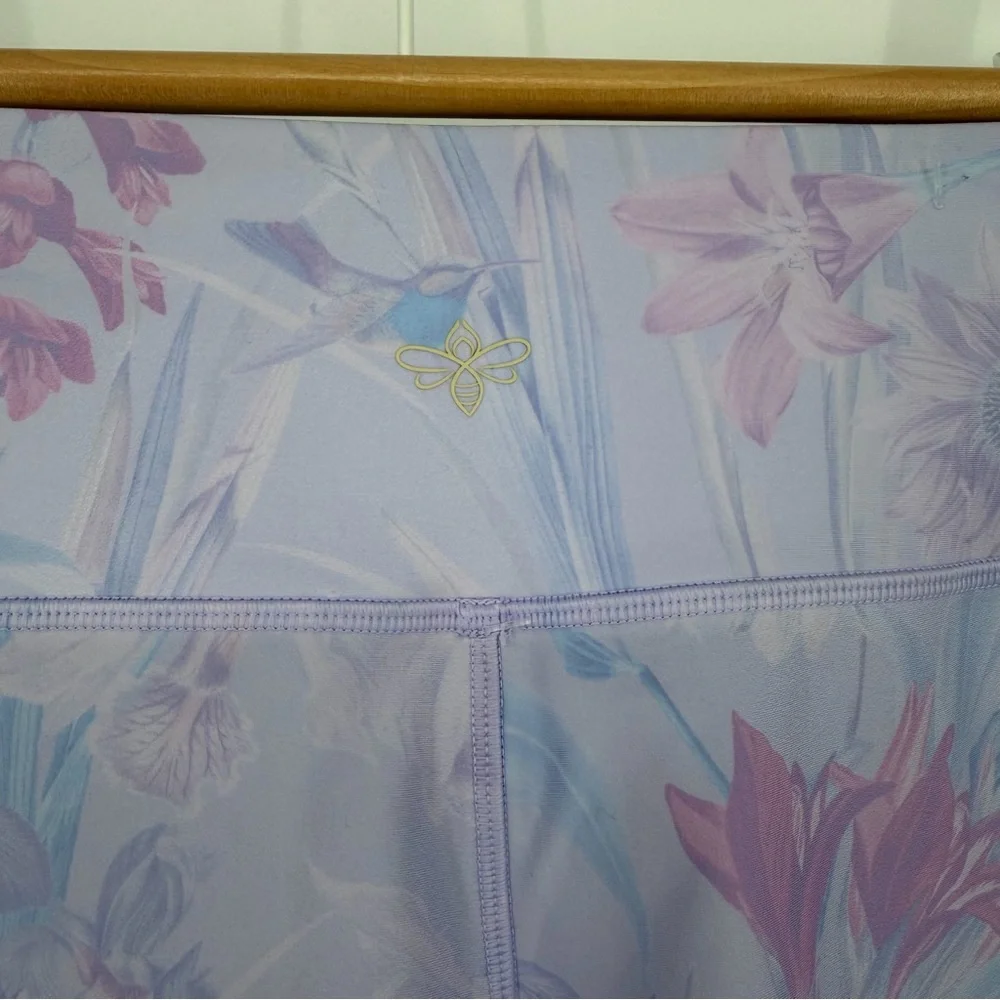 Johnny Was Active Floral Leggings XS‎ High Waist Bee Active Flare Slit Hem NWT